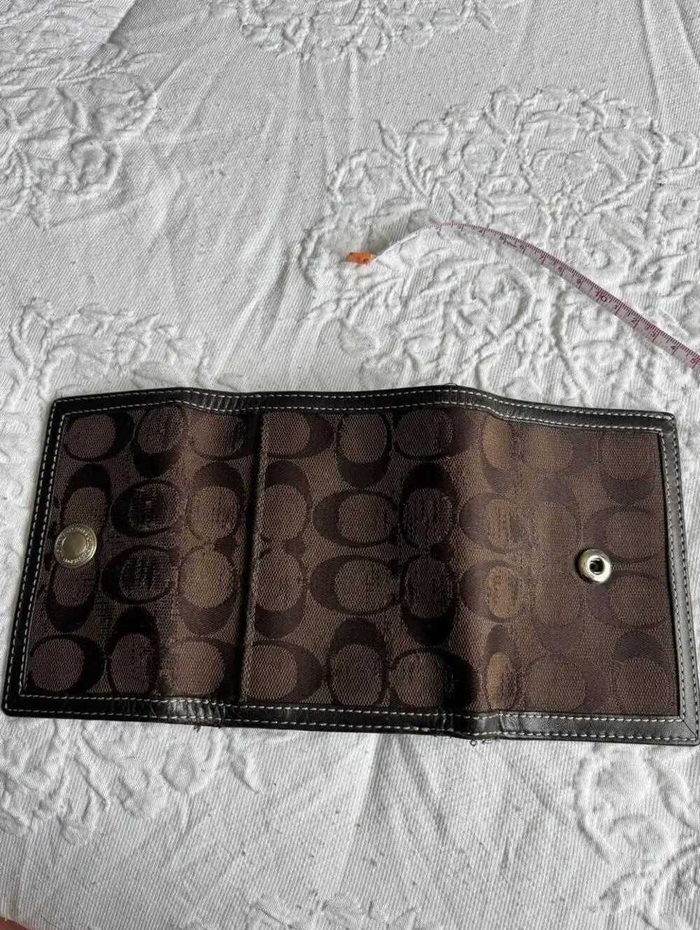 Coach Hampton signature compact wallet
